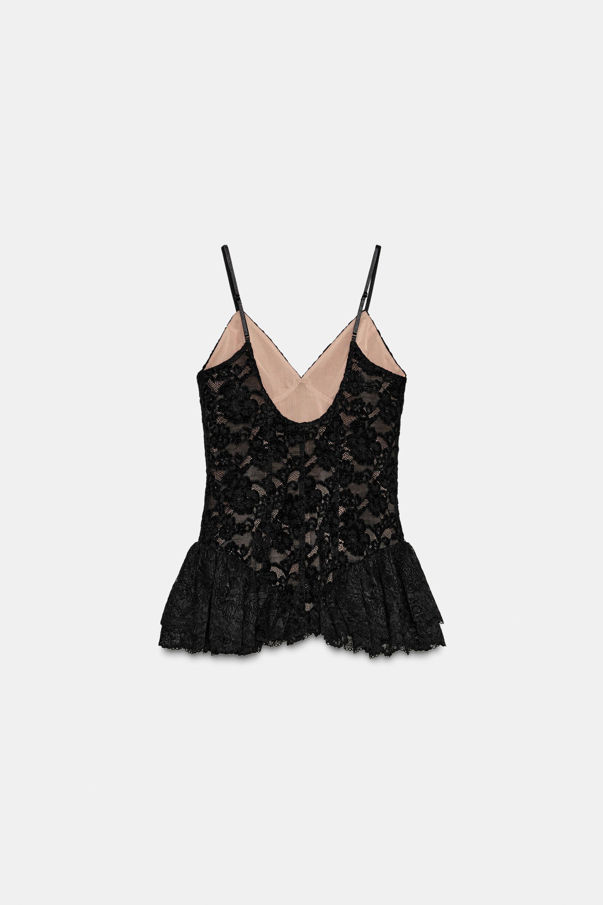 LACE PEPLUM TOP | Zara US