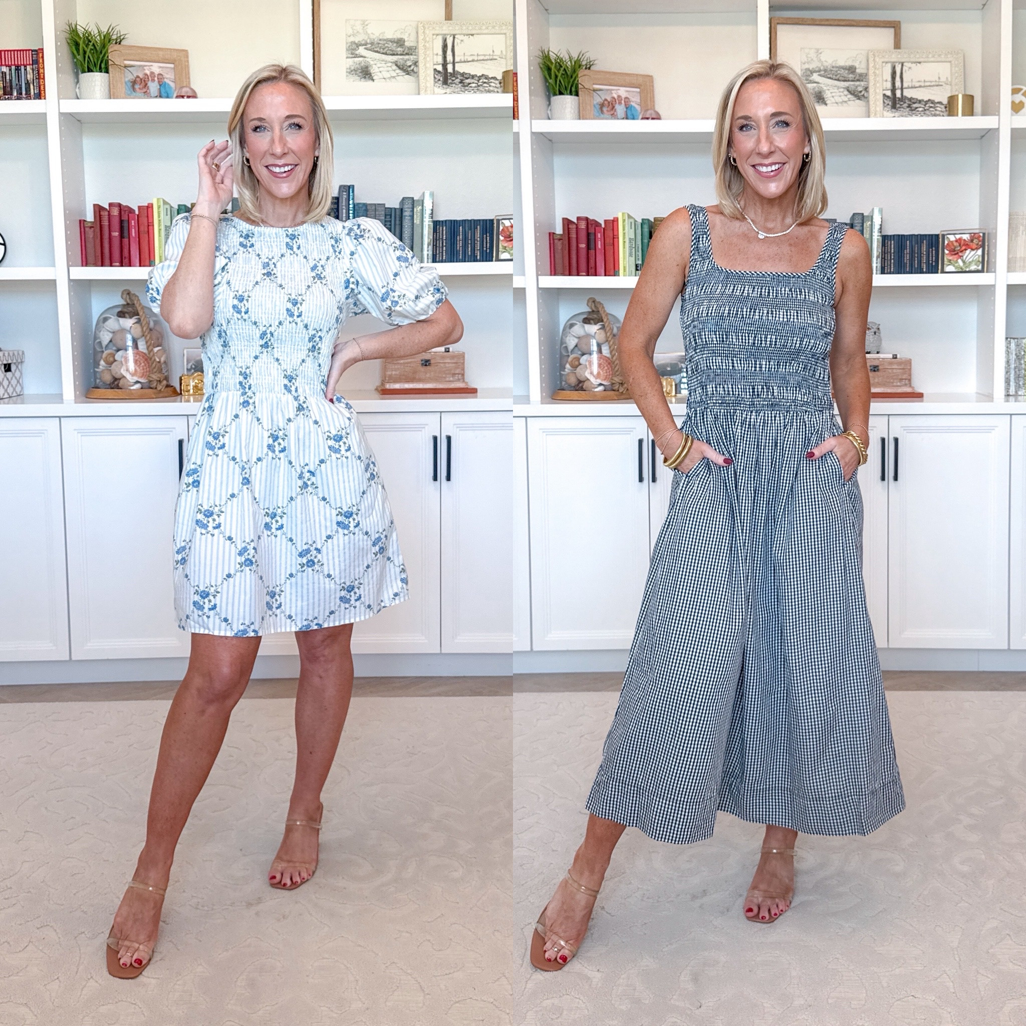 Old Navy Puff-Sleeve Smocked Fit & Flare Mini Dress - size XS. 4 colors. 

Walmart Cotton Sleeveless Smocked Midi Dress - size XS. $34. 2 colors.

#LTKFindsUnder50#LTKSeasonal#LTKSaleAlert 

 