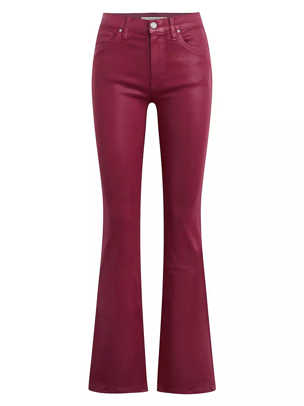 Barbara High-Rise Stretch Coated Bootcut Jeans | Saks Fifth Avenue