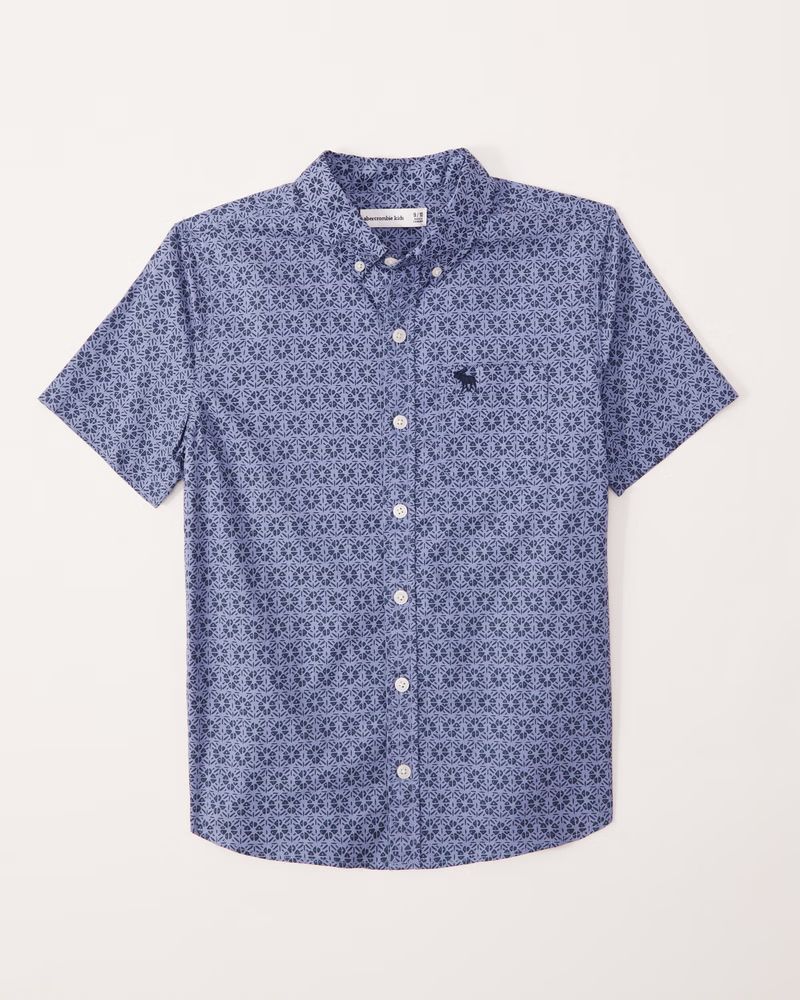 woven short-sleeve icon shirt | Abercrombie & Fitch (US)