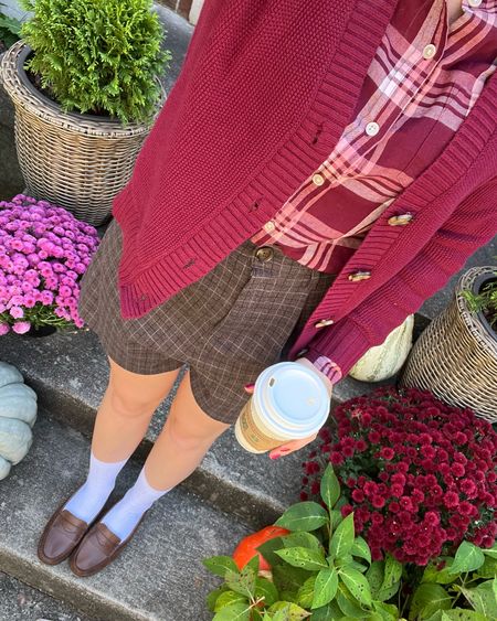 Fall plaid, high waisted wool shorts, and loafers 

#LTKunder100 #LTKSeasonal #LTKstyletip
