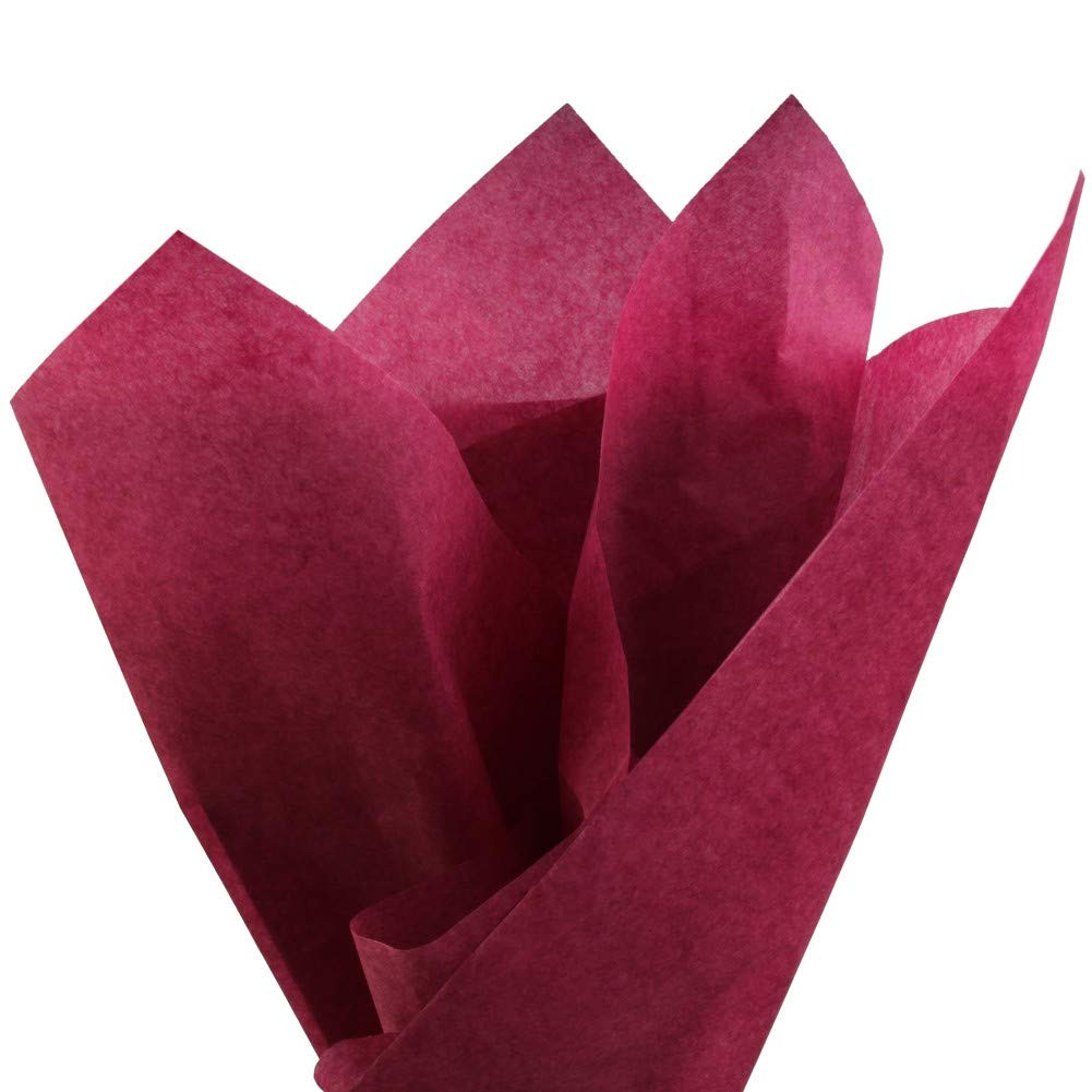 PMLAND 100 Sheets Burgundy Wine Color Tissue Wrapping Paper Bulk 20 x 15 Inches for Gift Favor Ba... | Amazon (US)