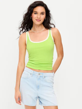 First-Layer Ribbed Scoop-Neck Tank Top | Old Navy (US)