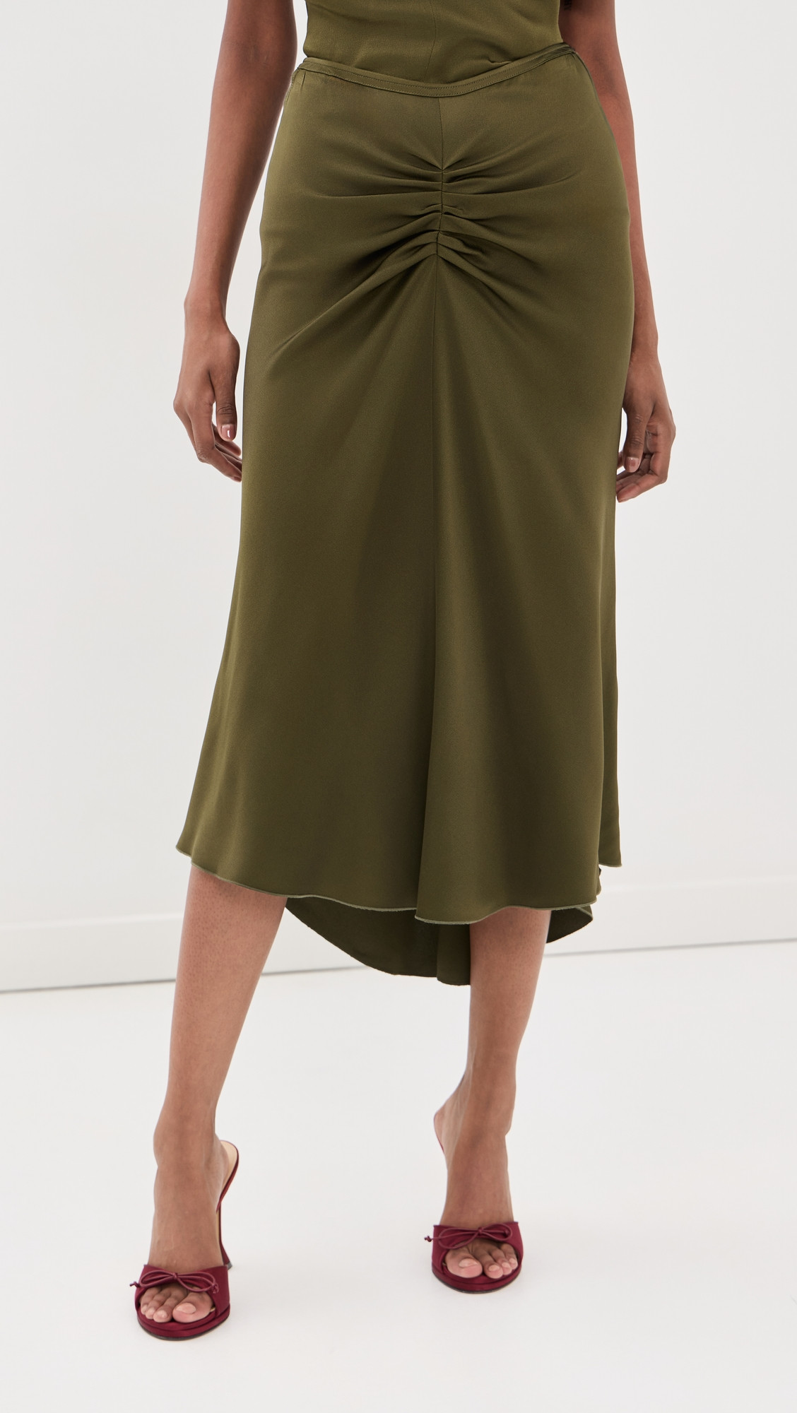 Victoria Beckham Bela Skirt Marsh Green 6 | Shopbop