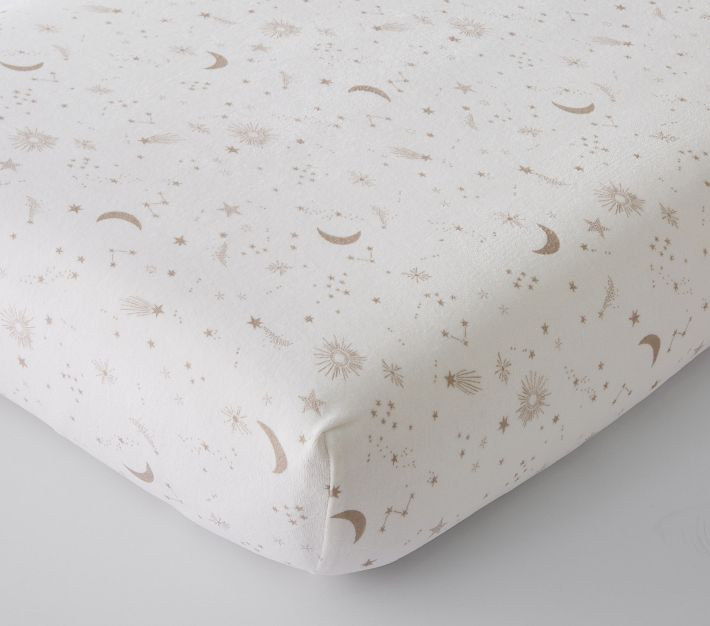 Celestial Velvour Organic Crib Fitted Sheet | Pottery Barn Kids