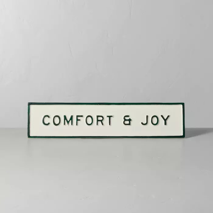 Comfort & Joy Seasonal Sign Green/Cream - Hearth & Hand™ with Magnolia | Target