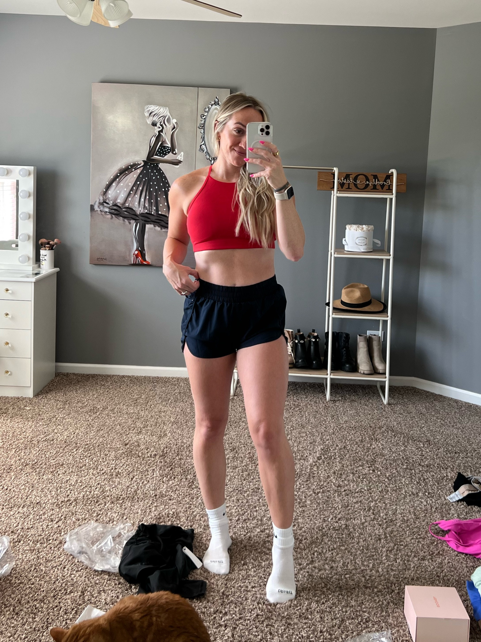 Workout outfit, cute workout outfit, cute workout set, lululemon outfit, crz yoga tank, crop tank, workout top, workout tank, black leggings, workout leggings, align leggings, fitness outfit, crew socks, nike socks, white gym shoes, white sneakers, Hoka, high neck bra, Lululemon bra, biker shorts, Amazon shorts, Alphalete amplify shorts

#LTKFitness #LTKActive #LTKSaleAlert