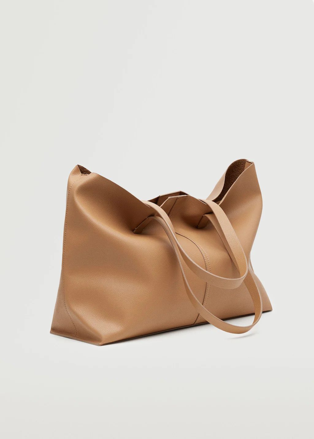 Leather-effect shopper bag | MANGO (UK)