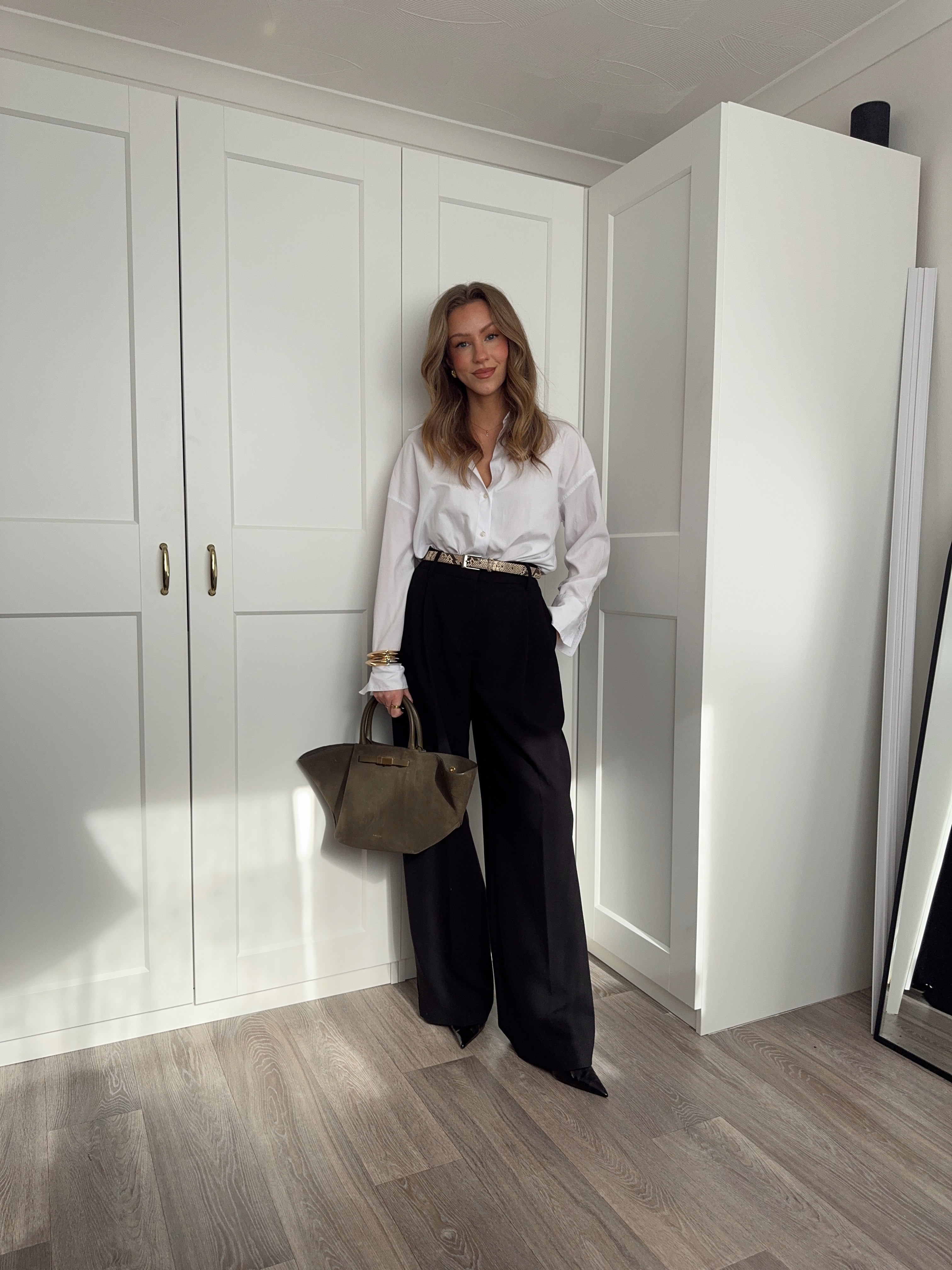 Workwear, SHIRT, Trousers, Suede Bag, Shoes, Zara, MANGO, DeMellier, ASOS 

 #LTKuk #LTKworkwear #LTKstyletip