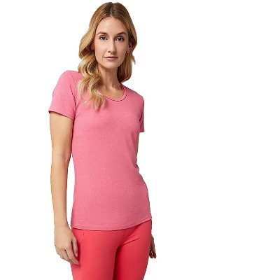 32 Degrees Women's Lightweight Cool Fitted T-Shirt for Lounging, Gym, Yoga - Azelea Heather - X-Small | Target