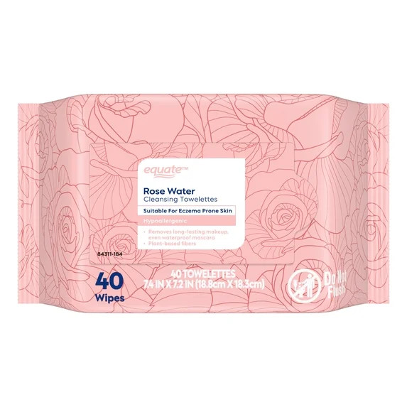 Equate Rose Water Cleansing Towelettes, 40 Count | Walmart (US)