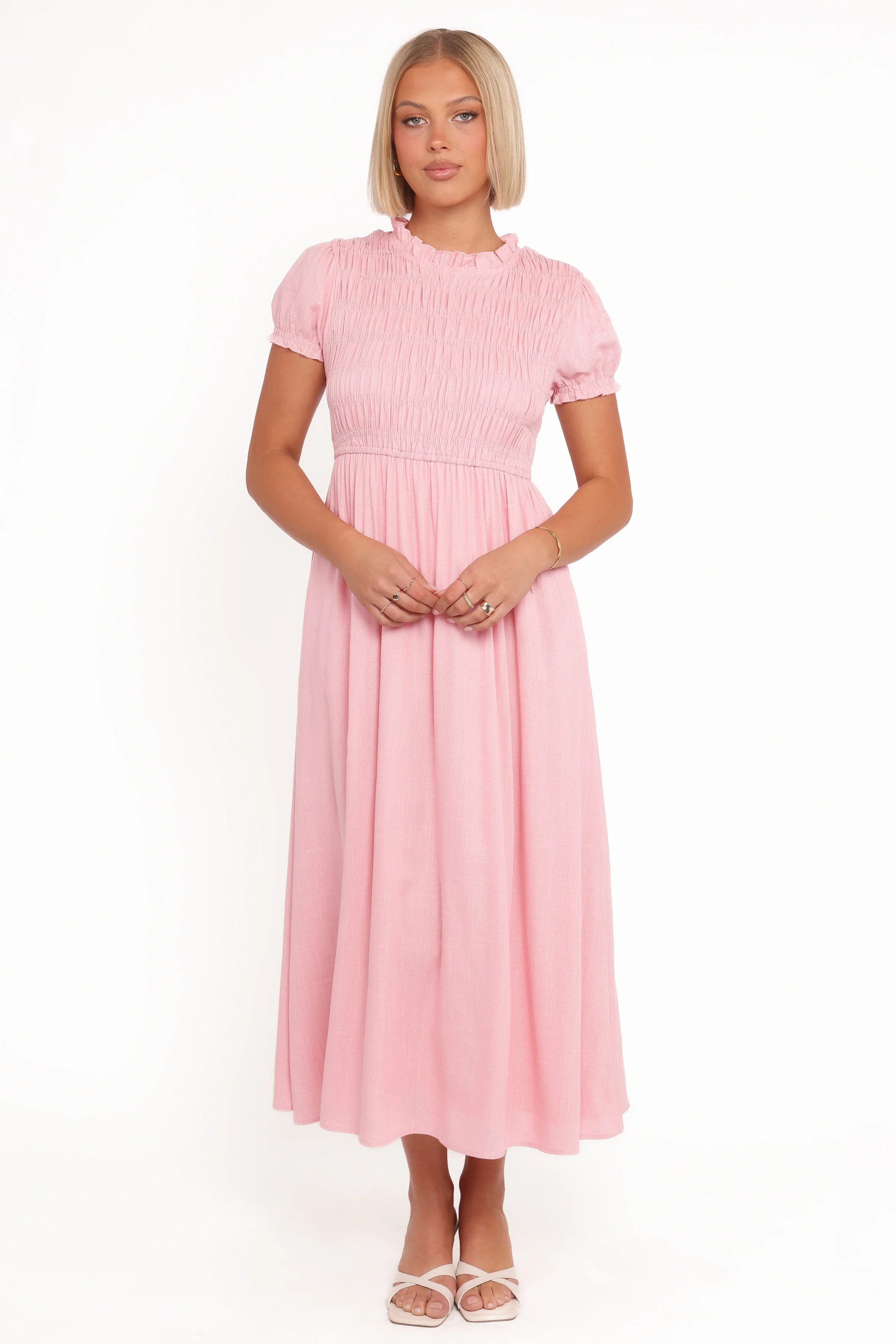 Darla Puff Sleeve Dress - Pink | Petal & Pup (US)