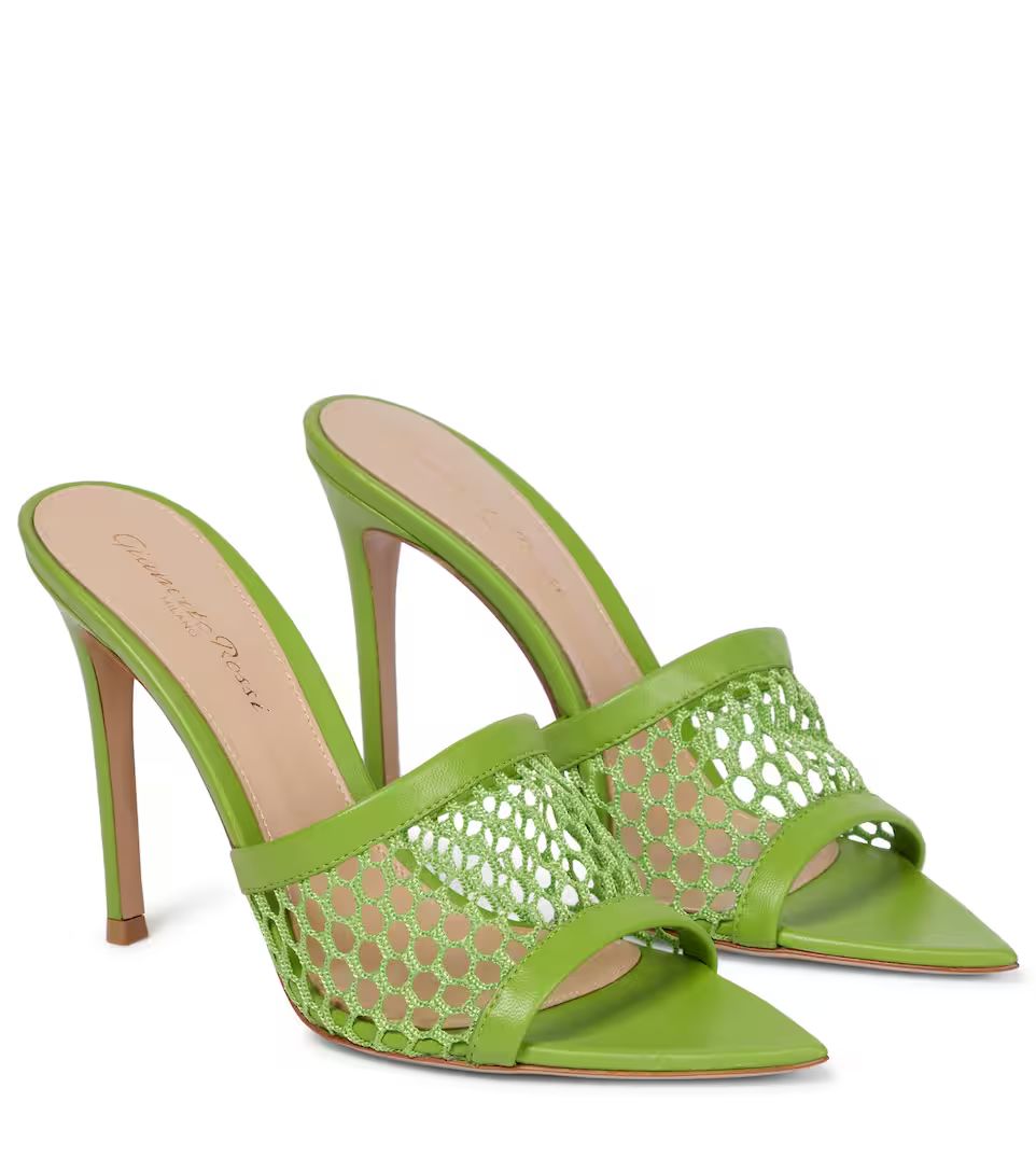 Alisia 105 leather-trimmed mesh sandals | Mytheresa (US/CA)