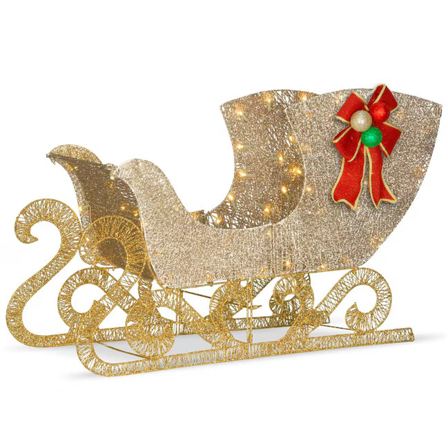 National Tree Company 38in. Santa’s Sleigh with LED Lights | Lowe's