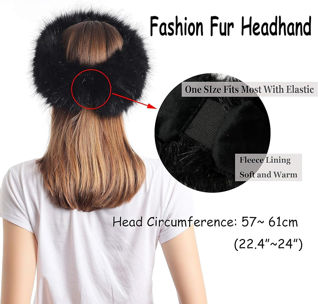 sy soul young Faux Fur Headband with Elastic for Women's Winter Earwarmer Earmuff | Amazon (US)