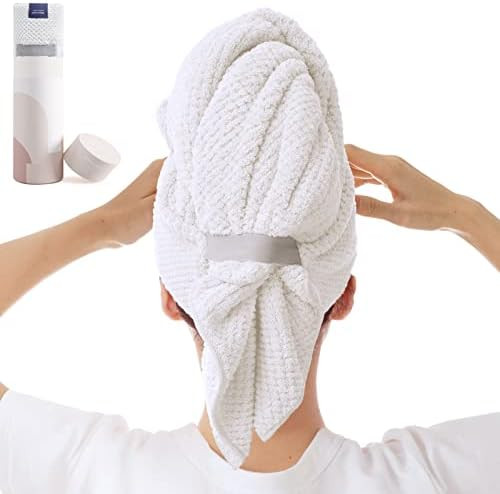 Large Microfiber Hair Towel Wrap for Women, Anti Frizz Drying Towel, Fast Dry Turban Wet Hair, Lo... | Amazon (US)