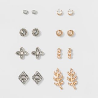 Multi Stud Earrings 8ct - A New Day™ Gold/Silver | Target