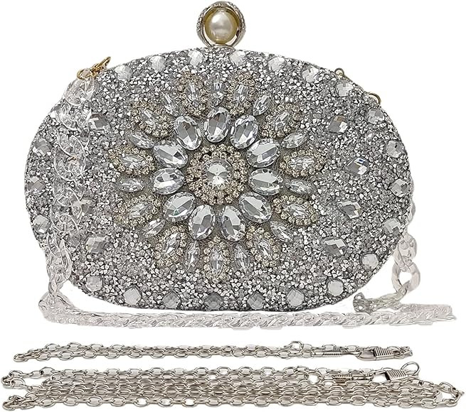 Multicolor Rhinestone Women Evening Clutch Purse Bridal Sparkly Diamond Bag Crystal Handbags Prom We | Amazon (US)