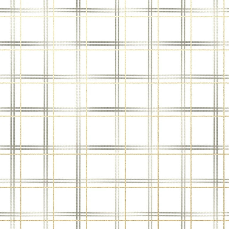 Gold and White Plaid Premium Heavyweight Christmas Wrapping Paper, 25 sq ft, by My Texas House | Walmart (US)