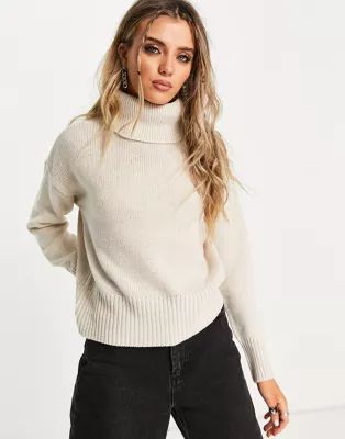 Only roll neck jumper in taupe | ASOS (Global)