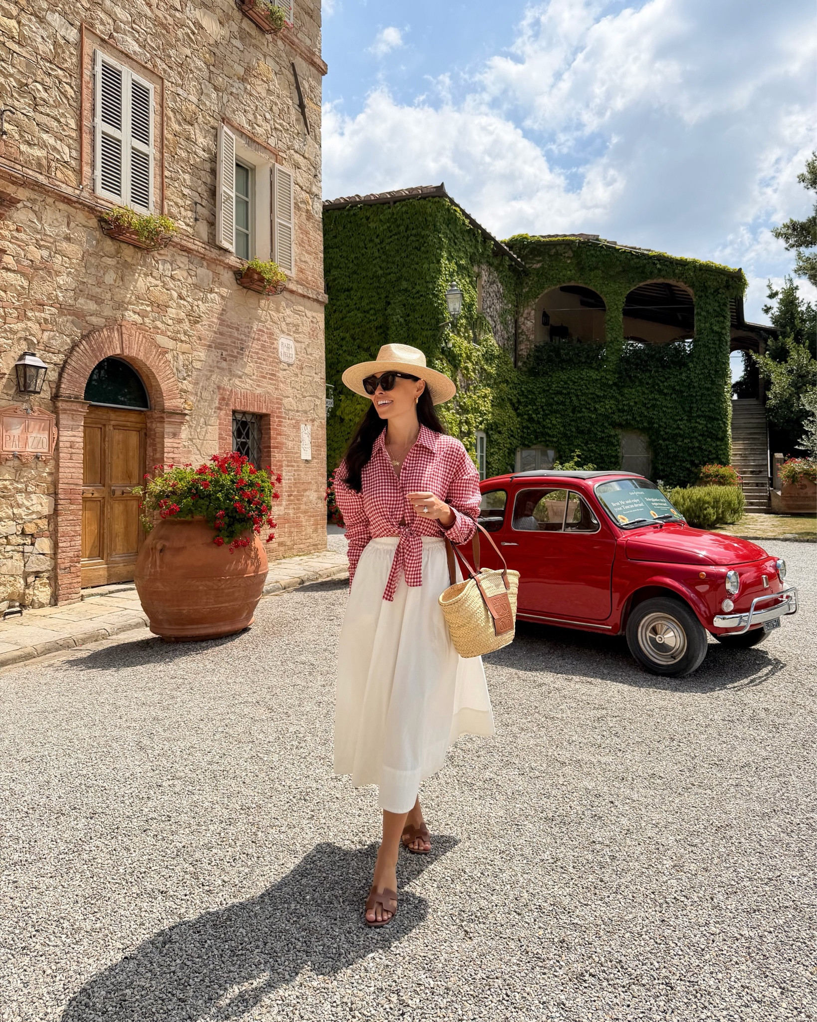 Tuscany outfit, Kat Jamieson style, white skirt, gingham shirt.

#LTKootd #LTKSeasonal #LTKdayinmylife