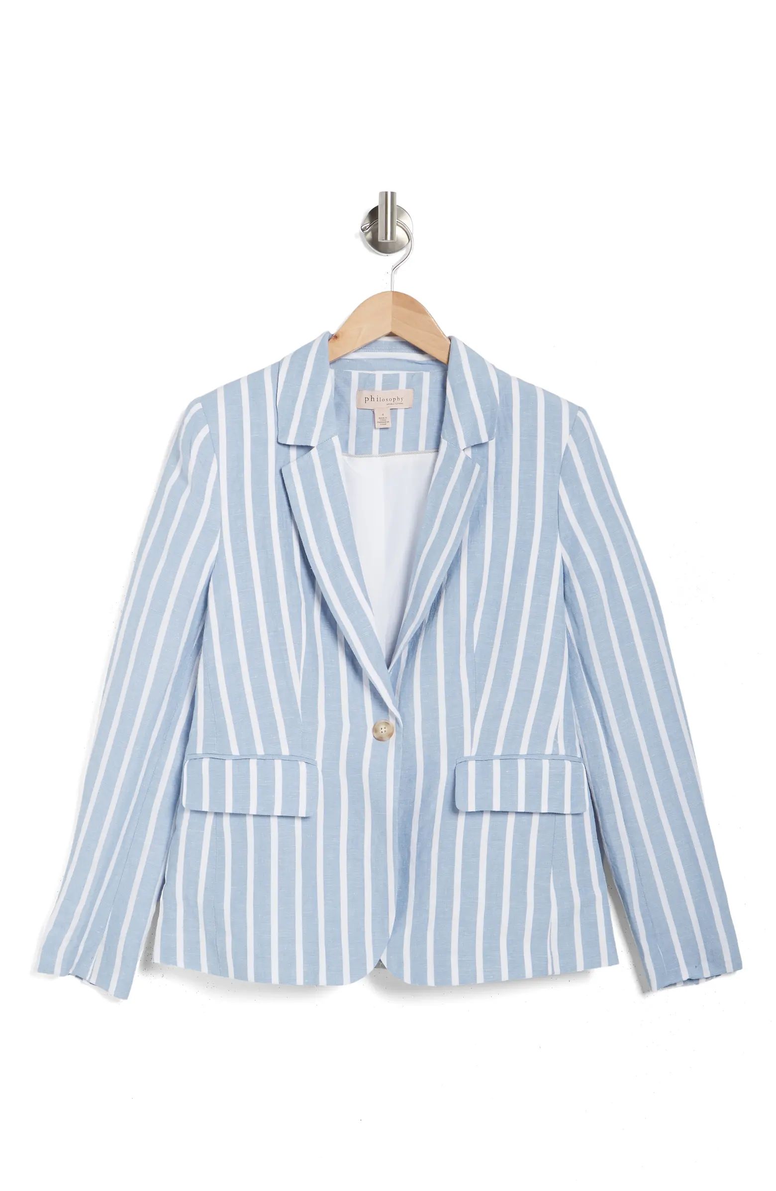 Stripe Linen & Cotton Blend Blazer | Nordstrom Rack