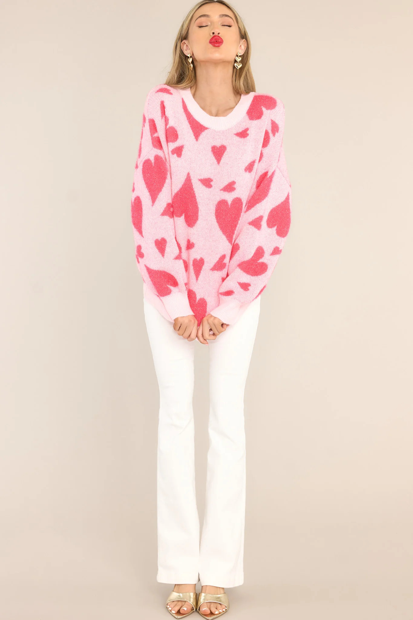 All Love Pink Heart Sweater | Red Dress 