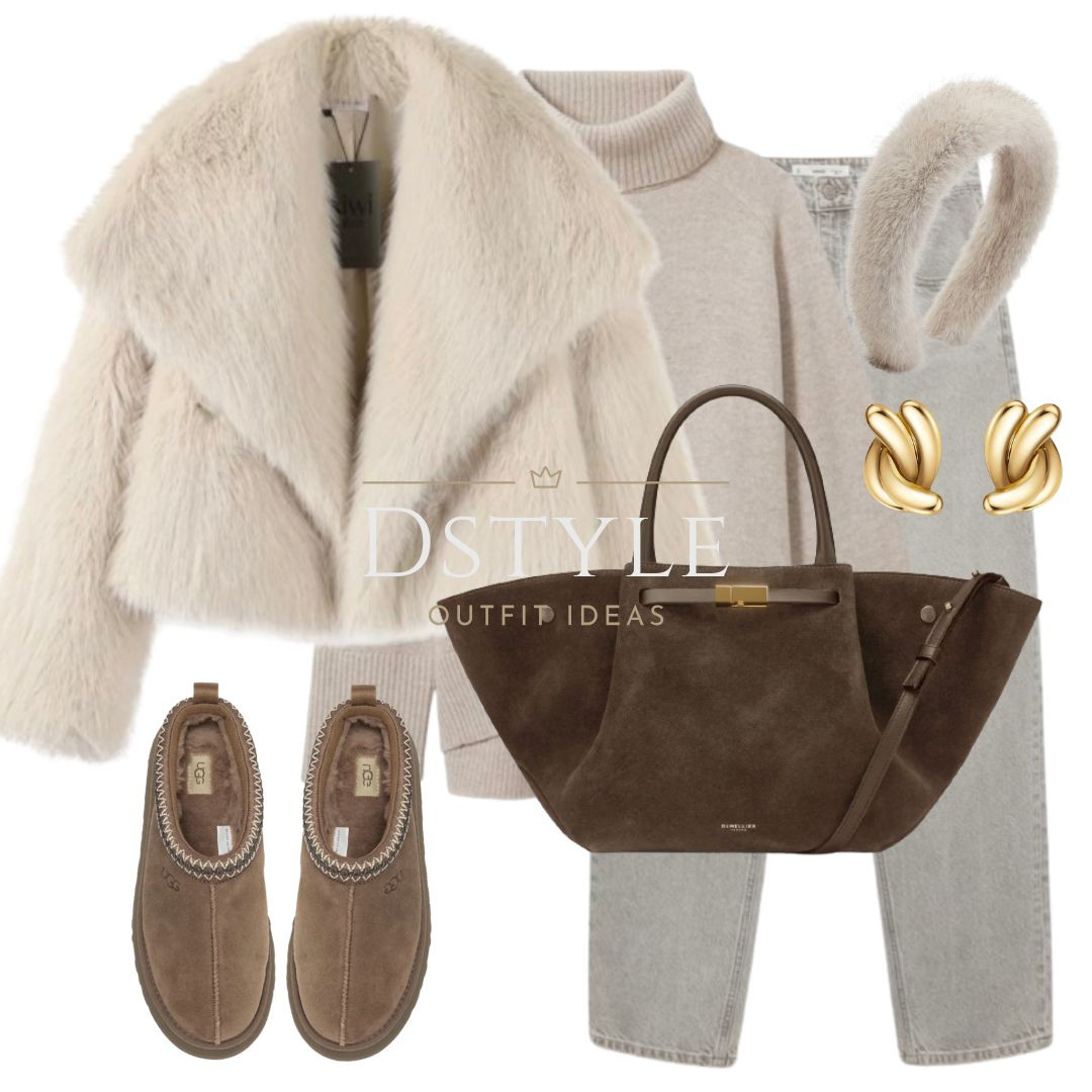  Faux fur cream coat, wool-cashmere sweater (oatmeal), grey balloon jeans, cream hairband, mocha suede bag, UGG Tazz Platform Slipper (hickory), comfy fit, chic style, neutral look
 

#LTKStyleTip #LTKItBag #LTKShoeCrush