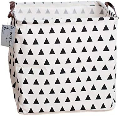 Square Canvas Toy Storage Bins Basket with Handle Collapsible Toy Organizer for Nursery Storage, ... | Amazon (US)