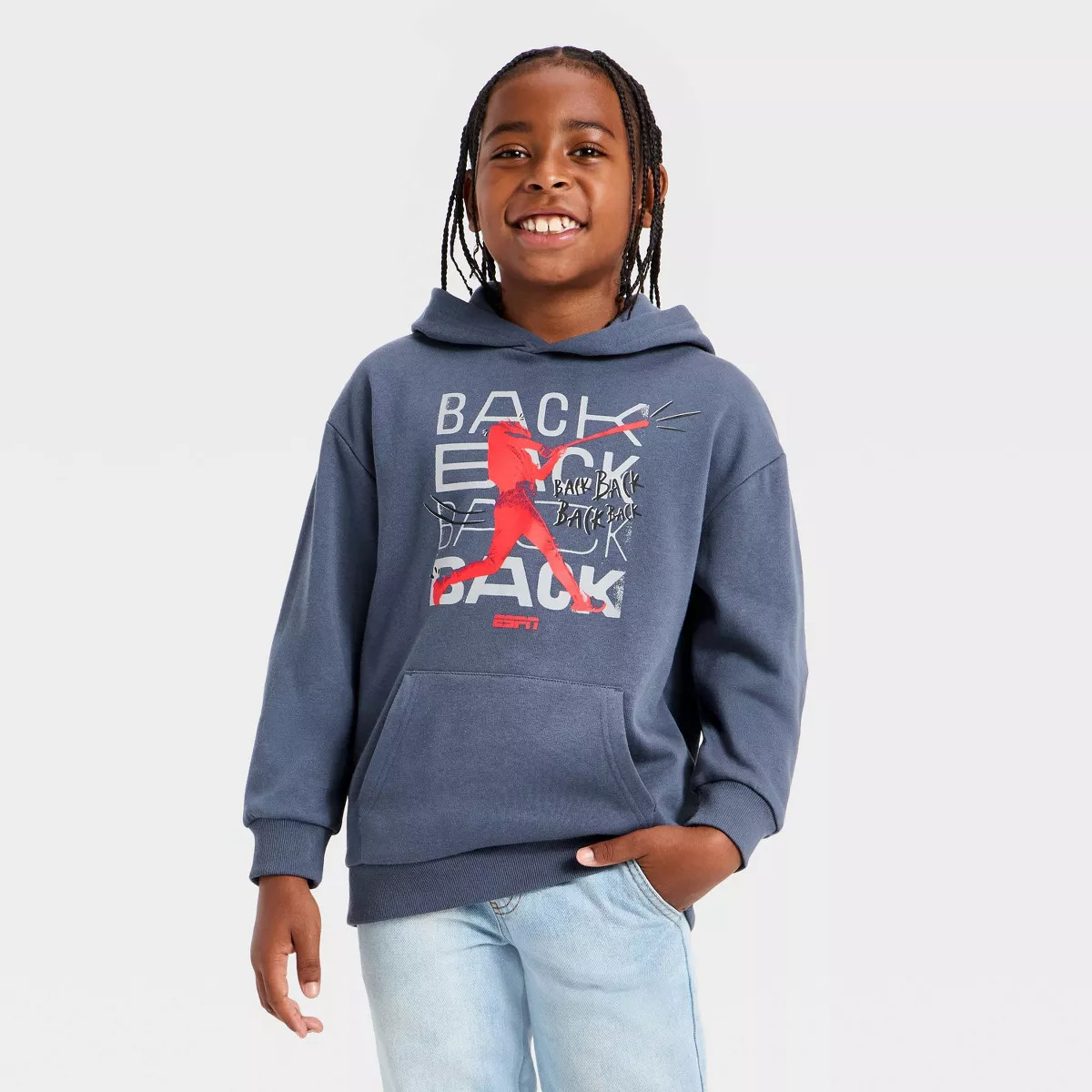 Boys' ESPN Baseball Hoodie Pullover Sweatshirt - Navy Blue XL | Target