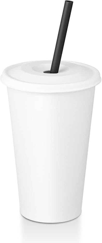 KTOB [16 oz. - 50 sets] Disposable Paper Cups with Paper Lids, Compostable Non-Plastic Cups Eco F... | Amazon (US)