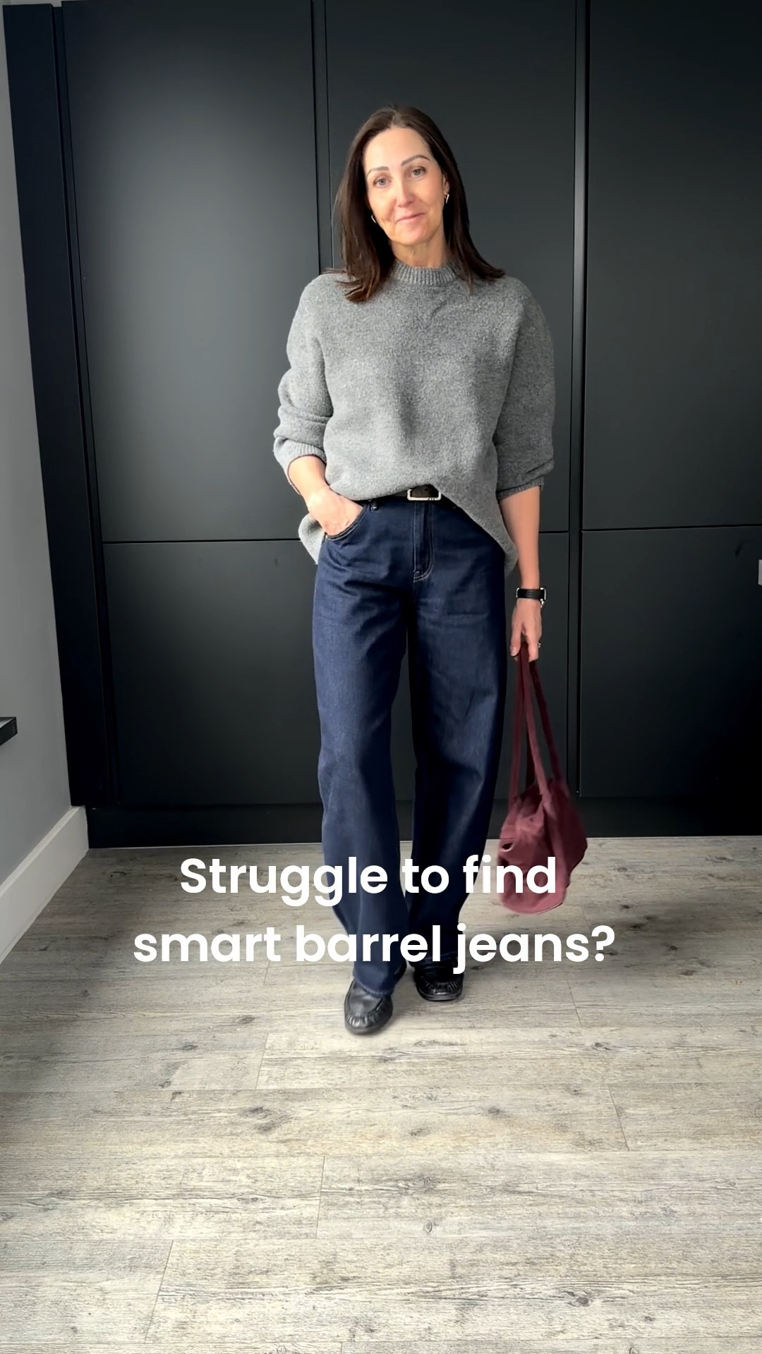 If you  struggle to find flattering barrel jeans that are smart too then here there are! These come in 5 colours and 3 lengths with a flattering, subtle curve shape that works full length or cropped. 
Size down in these - I’m usually a 28 but I’m wearing a 26/31 
Size M in the jumper x

#LTKuk #LTKstyletip #LTKover50style