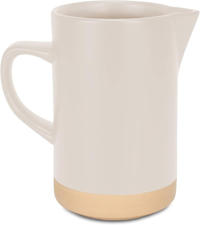Nat & Jules Raw Bottom Matte Cream 40 ounce Ceramic Pitcher Jug | Amazon (US)