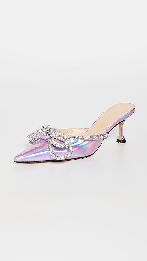 MACH & MACH Double Bow Iridescent Mules | SHOPBOP | Shopbop
