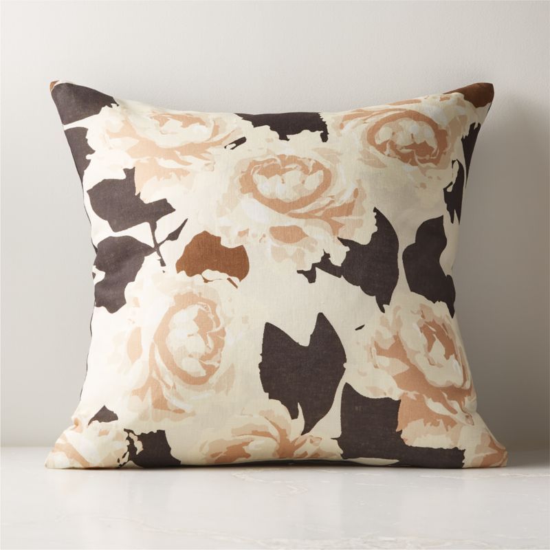 Ayala Botanical Modern Throw Pillow with Feather-Down Insert 23" + Reviews | CB2 | CB2