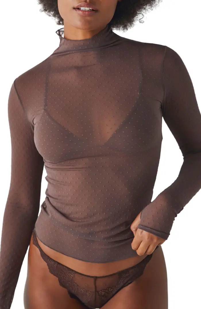 On the Dot Layering Mesh Turtleneck | Nordstrom