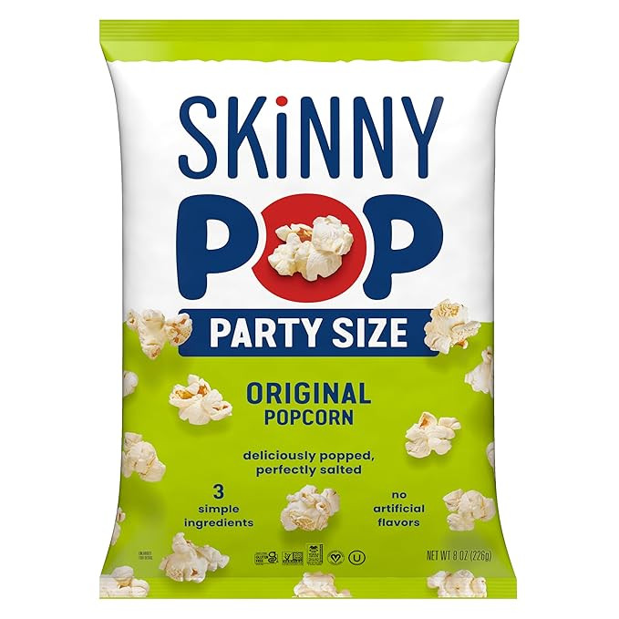 SkinnyPop Popcorn, Original, Whole Grain, Dairy-Free Snack, 8oz Family Size Bag | Amazon (US)