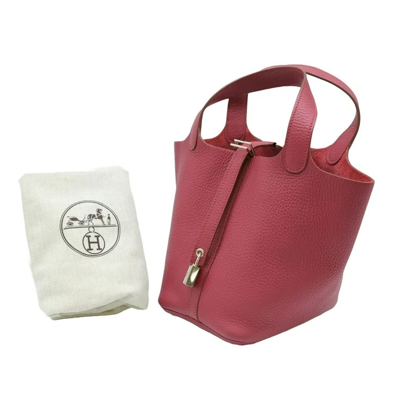 Pre-Owned HERMES Picotin Lock PM Handbag Tote Bag Leather Rouge H (Like New) - Walmart.com | Walmart (US)