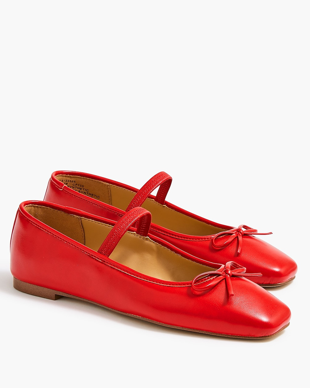Square-toe ballet flats with strap | J.Crew Factory