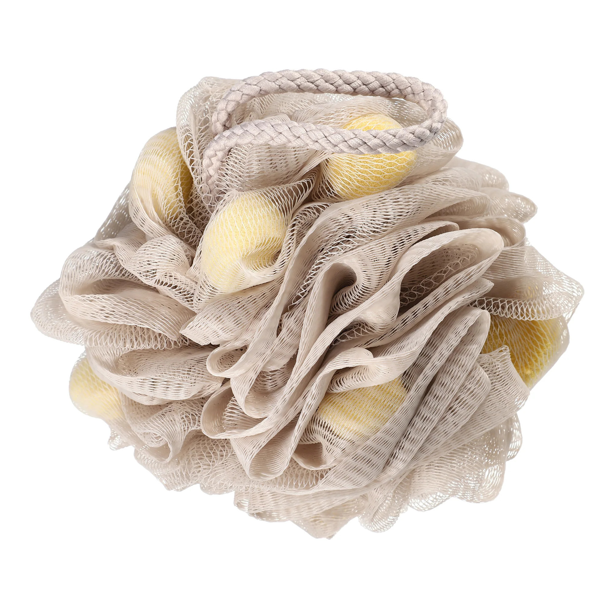 Unique Bargains Bath Shower Loofah Sponge Body Puffs for Bath Shower 5.91 Inch x4.72 Inch Khaki 1pc one_size | S25121600UX3224 | Lowe's
