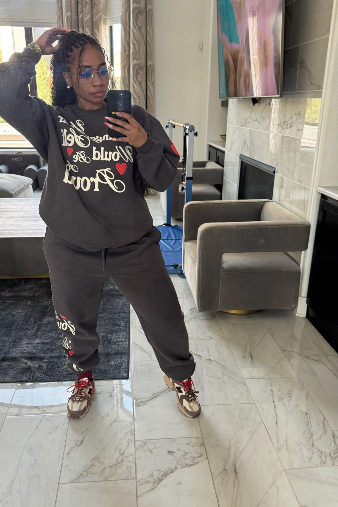 “Proud of You” sweatsuit find! Paired with my New Balance for a comfy but stylish fit! 

#LTKFindsUnder100 #LTKStyleTip #LTKShoeCrush