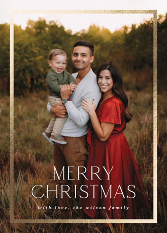 "classic framed" - Customizable Foil-pressed Holiday Cards in White by Stephanie Hawkes. | Minted