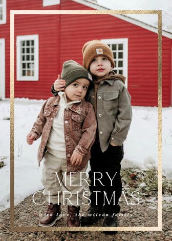"classic framed" - Customizable Foil-pressed Holiday Cards in White by Stephanie Hawkes. | Minted