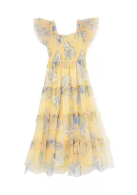 Rare Editions Girls 7-16 Floral Mesh Maxi Dress | Belk