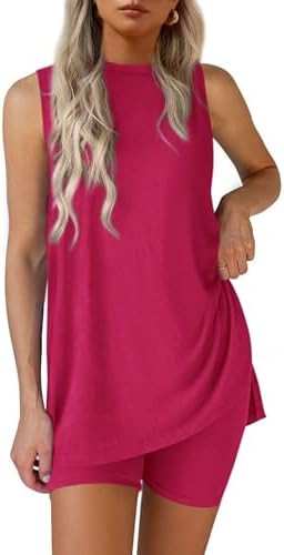 PRETTYGARDEN 2 Piece Sets for Women 2026 Summer Matching Lounge Shorts Set Resort Airport Travel ... | Amazon (US)