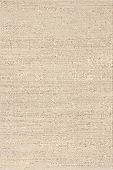 nuLOOM 7'6" x 9'6" Elfriede Jute & Cotton Hand Woven Area Rug, Natural, Solid Rustic Farmhouse St... | Amazon (US)