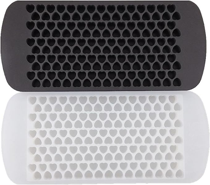 Honbay 2pcs Transparent White and Dark Gray 150 Tray Silicone Fronzen Mini Heart Ice Mold Tray Ch... | Amazon (US)