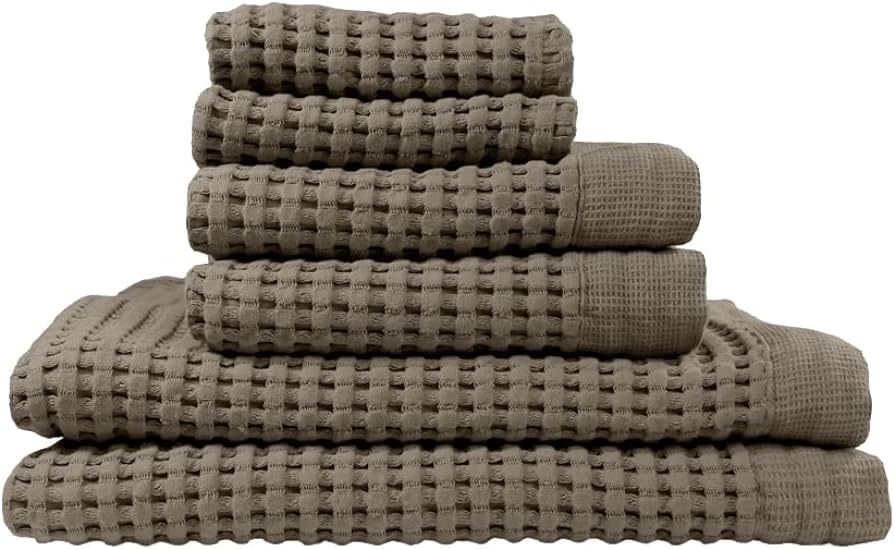 GILDEN TREE Waffle Towel Set Quick Dry Thin | 2 Bath Towels | 2 Hand Towels | 2 Washcloths, Moder... | Amazon (US)