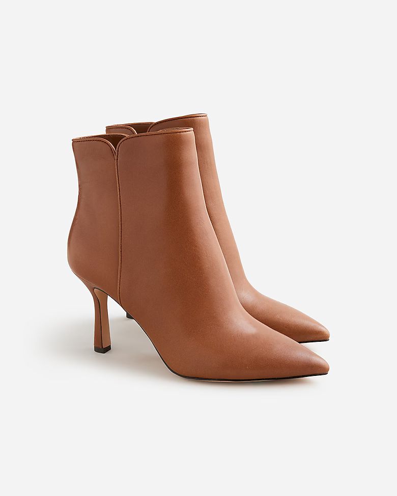 Pointed-toe ankle boots in leather | J.Crew US