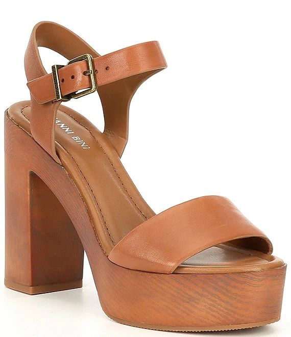 Palmeera Wood Platform Block Heel Sandals | Dillards
